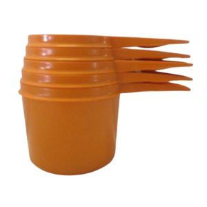 Vintage Tupperware Measuring Cups Harvest Orange Set Of 5 Stacking Nesting